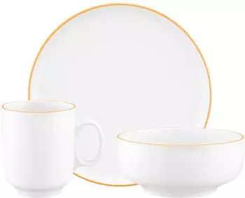 Seltmann Weiden Sento Home Pure Lines Frühstücks-Set 18-tlg., Porzellan, mango orange