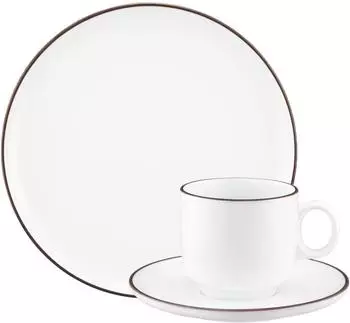 Seltmann Weiden Sento Home Pure Lines Kaffeeservice, Porzellan, chocolate braun, 18-tlg.