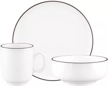 Seltmann Weiden Sento Home Pure Lines Fr&uuml;hst&uuml;cks-Set 18-tlg., Porzellan, chocolate braun