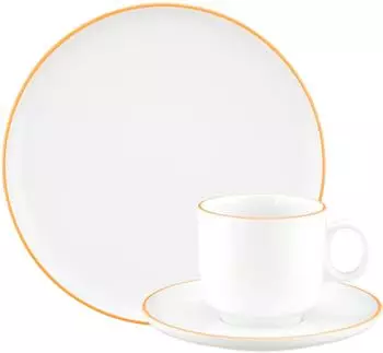 Seltmann Weiden Sento Home Pure Lines Kaffeeservice 18-tlg. mango orange, Porzellan