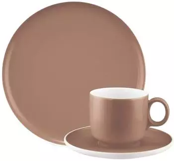 Seltmann Weiden Sento Home Pure Colors Kaffeeservice 18-tlg., Porzellan, Cocoa Brown