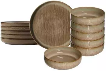 Ritzenhoff & Breker Tortosa Tafelservice 12-teilig, Steingut, braun