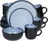 LuxusKollektion Mediterranes Steingut-Geschirrset 16-tlg. für 4 Personen, blau