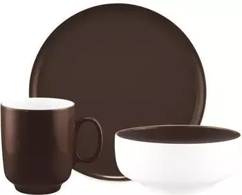 Seltmann Weiden Sento Home Pure Colors Frühstücks-Set, Porzellan, chocolate brown, 18-tlg.