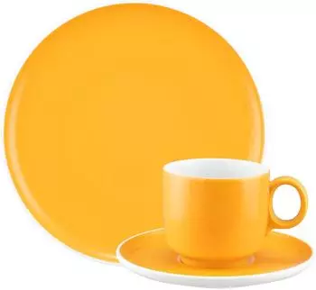 Seltmann Weiden Sento Home Pure Colors Kaffeeservice, Porzellan, mango orange, 18-tlg.