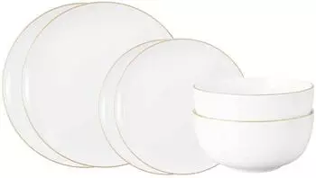 Seltmann Weiden Liberty Goldrand Basic-Set Porzellan, 6-teilig