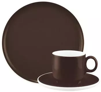Seltmann Weiden Sento Home Pure Colors Kaffeeservice 18-tlg., Porzellan, Chocolate Brown