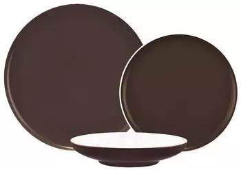 Seltmann Weiden Sento Home Pure Colors Teller-Set 18-teilig, schokoladenbraun, Porzellan