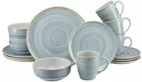 CreaTable Kombiservice "Caoba, Geschirr-Set, 16-tlg." Robustes Steingut,
