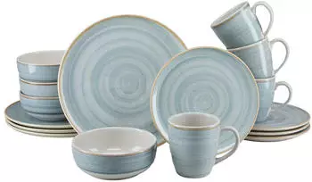 CreaTable Caoba Kombiservice 16-tlg. blau, Steingut (57683747-0)