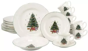 CreaTable Kombiservice Tannenbaum bunt, 30-teilig, Keramik (007768082904)