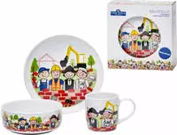 van Well Kindergeschirr-Set "Kinderset Baustelle, 3-teilig, Geschirr-Set, Service"