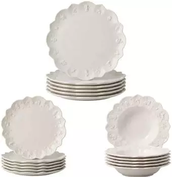 Villeroy & Boch Toy's Delight Royal Classic Teller-Set, Keramik, wei&szlig;, 18-teilig