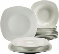 CreaTable Tafelservice "Geschirr-Set Amelie" Geschirr, Teller Set, wei&szlig;, 12 Teile,