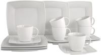 CreaTable Kaffeeservice "Victoria Weiss" abgerundete, quadratische Form