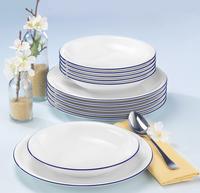 Seltmann Weiden Tafelservice "Geschirr-Set, Compact Blaurand, 12 Teile" Geschirr,