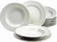 CreaTable Tafelservice "Geschirr-Set Maria Theresia" Geschirr, Teller Set, wei&szlig;, 12