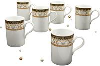 CreaTable Becher "Kaffeebecher Majestosa" Dekor schwarz abgesetzt, Tassen Set,