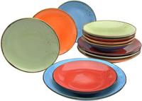 CreaTable Tafelservice "Geschirr-Set NATURE COLLECTION Mediterran" Teller Set,