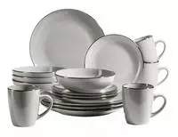 M&Auml;SER Kombiservice "METALLIC RIM, Geschirr-Set, Steinzeug"