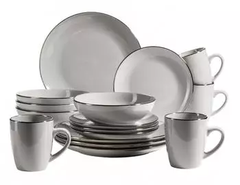 M&auml;ser Kombiservice Metallic Rim (16-tlg.) grau