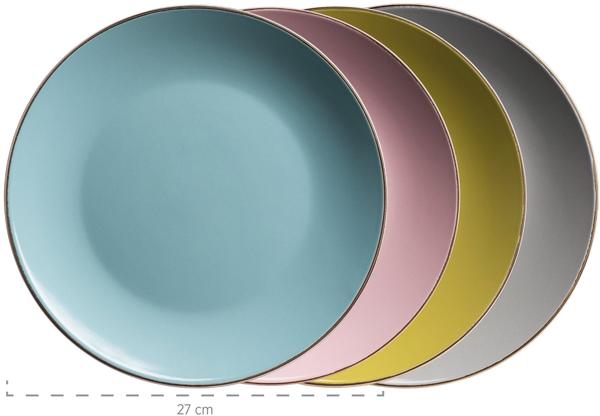 Mäser Kombiservice Metallic Rim (16-tlg.) rosa/grün/blau/grau
