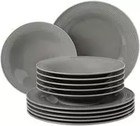 Seltmann Weiden Tafelservice "Teller Set, Geschirr-Set Beat" mit Rillendekor, 12