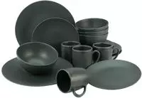 CreaTable Kombiservice "Geschirr-Set Soft Touch Black" Service, schwarz, seidenmatte