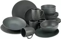 CreaTable Kombiservice "Geschirr-Set Soft Touch Black" Service, schwarz, seidenmatte