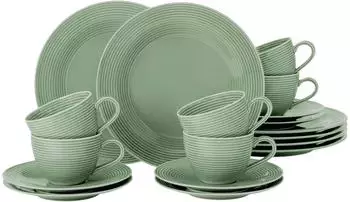 Seltmann Weiden Beat Kaffeeservice 18-tlg. Color Glaze Salbeigr&uuml;n