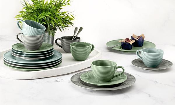 Seltmann Weiden Beat Kaffeeservice 18-tlg. Color Glaze Salbeigrün