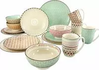 CreaTable Kombiservice "Geschirr-Set Mandala" Service, 4 Designs, 16 Teile, f&uuml;r 4