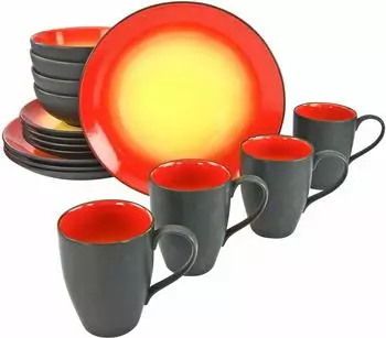 CreaTable Kombiservice Steinzeug 16-teilig Hot rot CreaTable Kombiservice Steinzeug 16-teilig Hot rot