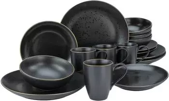 CreaTable Kombiservice Industrial schwarz (16-tlg.)