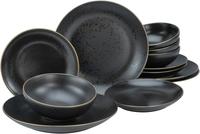CreaTable Teller-Set "Geschirr-Set Industrial" Teller Set, Service, schwarz,