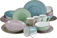 CreaTable Kombiservice "Geschirr-Set Samba" Service, handgemalter Spiraldekor,...