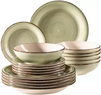 M&auml;ser Teller-Set Lumaca (18-tlg.) olivgr&uuml;n