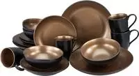 CreaTable Kombiservice "Geschirr-Set Glamour Gold" Service, metallische Farben,...