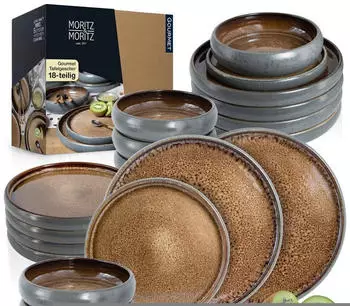 Moritz & Moritz Gourmet Tafelservice beige/grau 18-tlg. (3367)
