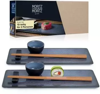 Moritz & Moritz Sushi Geschirr Set blau 2 Personen 10-tlg. (2245)
