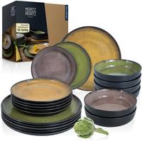 Moritz&Moritz Tafelservice Vida, Porzellan, f&uuml;r 6 Personen, vintage bunt, rund,