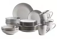 M&Auml;SER Kombiservice "Geschirr-Set, Service Metallic Rim" messingfarben schimernden