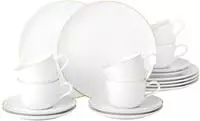 Seltmann Weiden Kaffeeservice "Geschirr-Set, Service Liberty Goldrand" Teller Set,