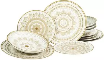 CreaTable Teller-Set Mandala gold (12-tlg.)