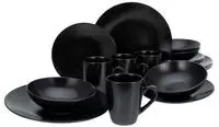 CreaTable Kombiservice "Geschirr-Set Black Matt" Service, schwarz, trendige