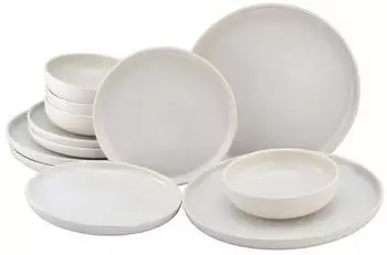CreaTable Tafelservice Uno Steinzeug wei&szlig; (12-tlg)