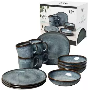 Villeroy & Boch LAVE Gris Geschirrset (12-tlg.)