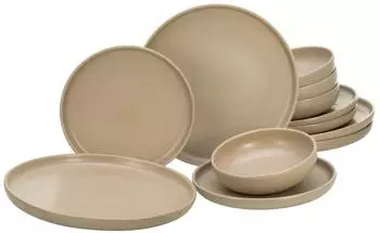 CreaTable Tafelservice Uno Steinzeug sand (12-tlg)