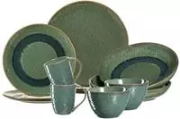 Geschirr-Set LEONARDO "Tafelservice Matera 10er Set", gr&uuml;n, 10, Keramik,