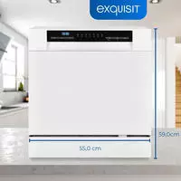 exquisit GSP508-030D ws Tisch-Geschirrsp D 5,8L 59x55x50cm 49 dB
